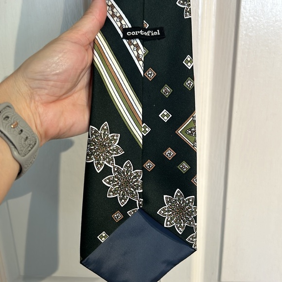 Cortefiel Green 70s Vibe Tie - Picture 6 of 8